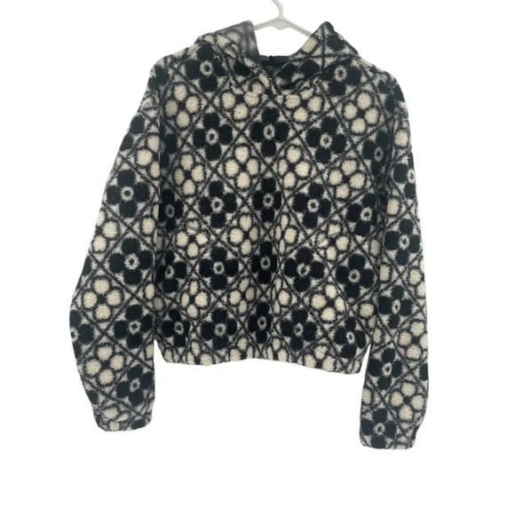 Marine Layer Tops - Marine Layer Womens Navy Cream Floral Laid Back Sherpa Hoodie Size S New